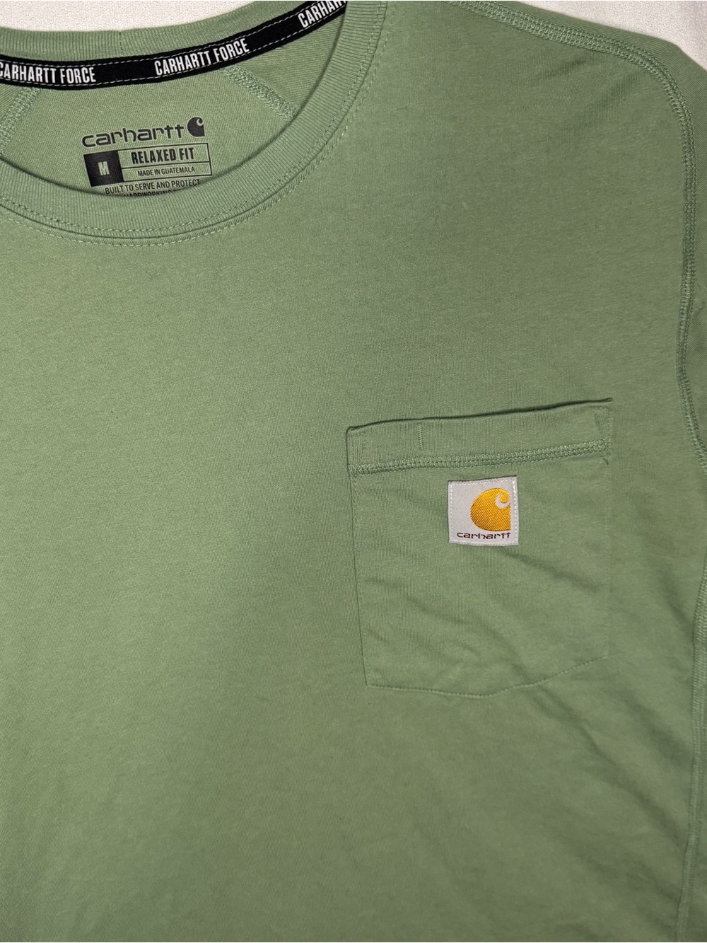 Carhartt Relaxed Fit Long Sleeve Pocket Tee in Light Olive